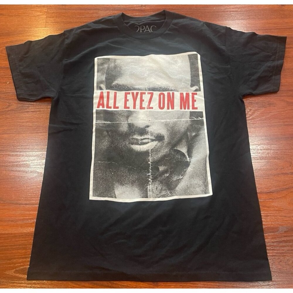 2PAC ALL EYEZ ON ME BLACK TEE SZ MEDIUM